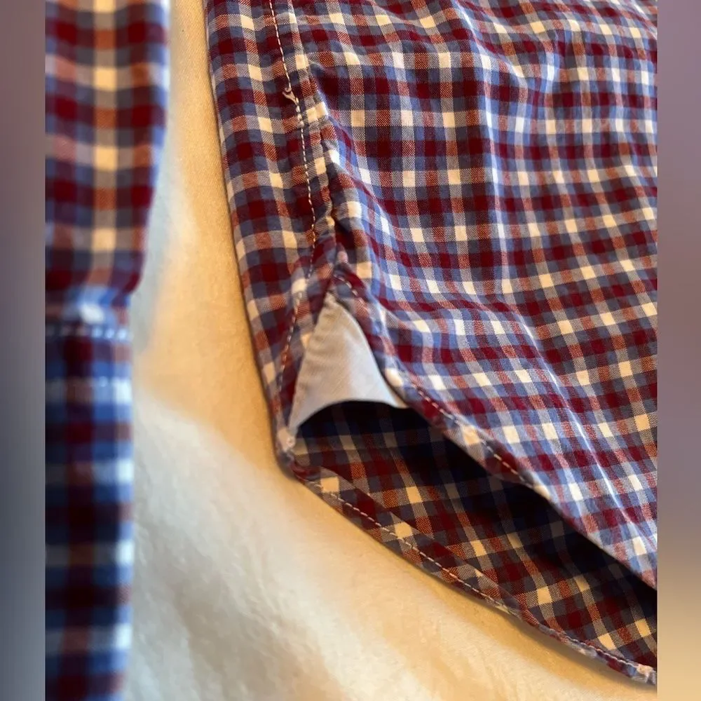 J. Crew Slim Fit Oxford 100% Cotton Dress Shirt Plaid Men’s Small Preppy